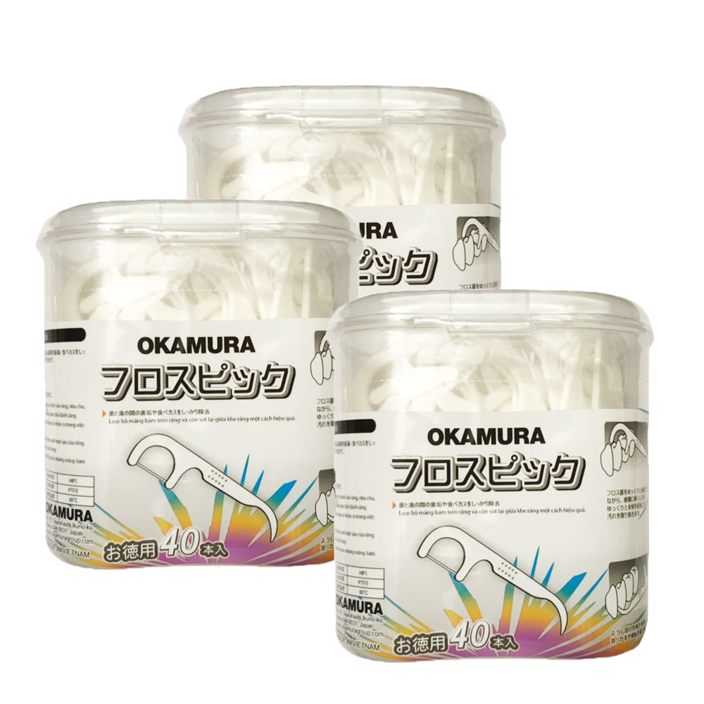 Combo 3 Hộp Chỉ nha khoa Okamura 40 cây