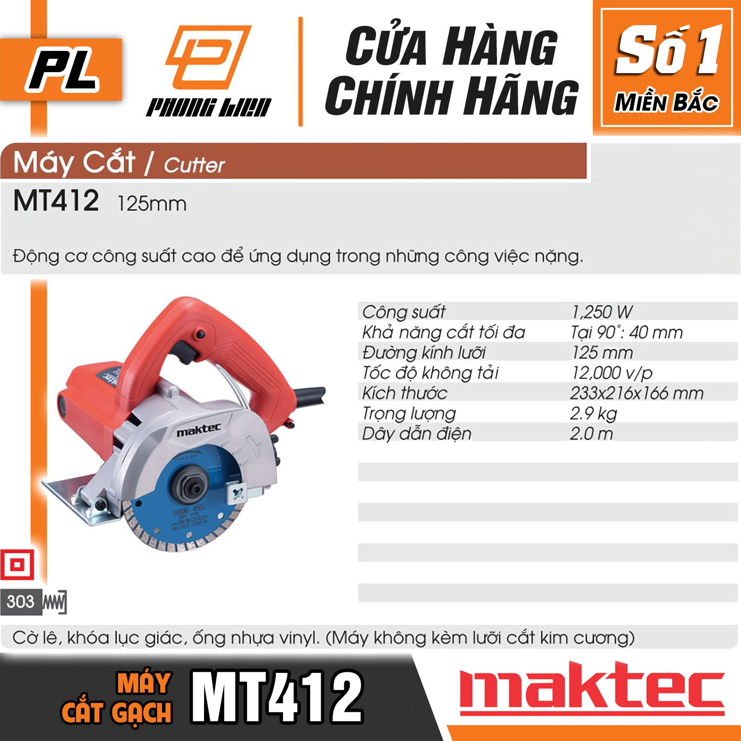 Máy cắt đá Maktec MT412