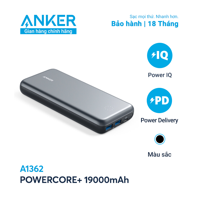 Pin dự phòng Anker PowerCore+ Power Delivery A1362 19000mAh