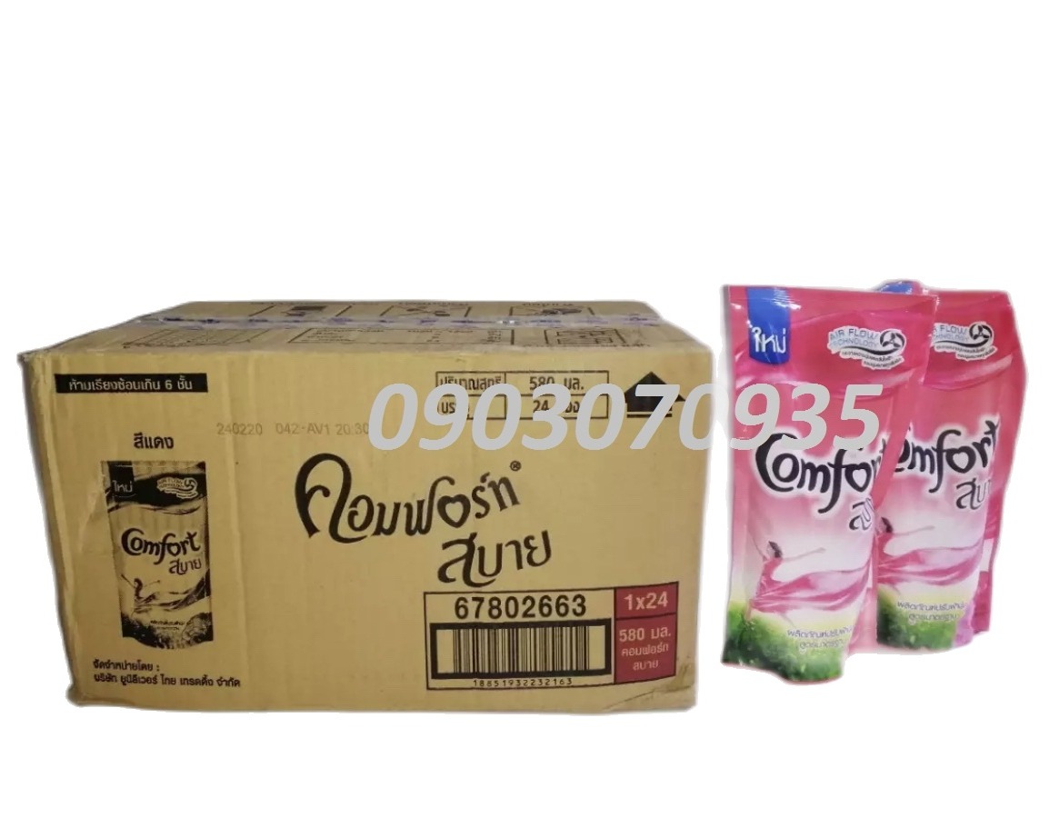 Nước xả vải Comfort 580mL thùng 24 túi