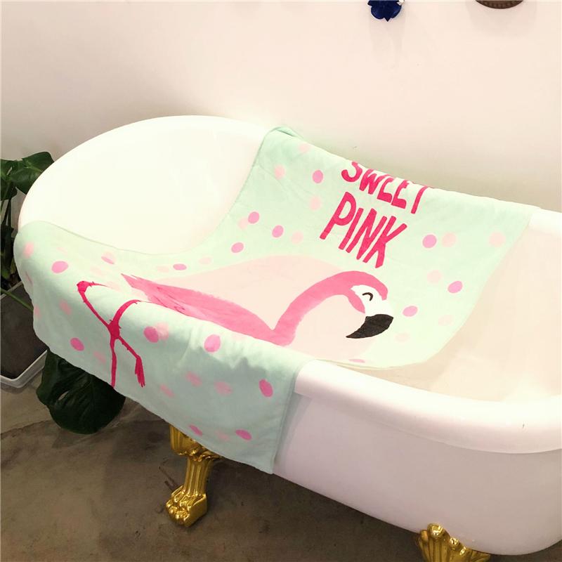 Phong Cách Bắc Âu Flamingo Phòng Tắm Khăn Tắm Bơi Khăn Tắm Suối Nước Nóng Quấn Khăn Khăn Đi Biển Phòng Máy Lạnh Nhỏ Tấm Thảm