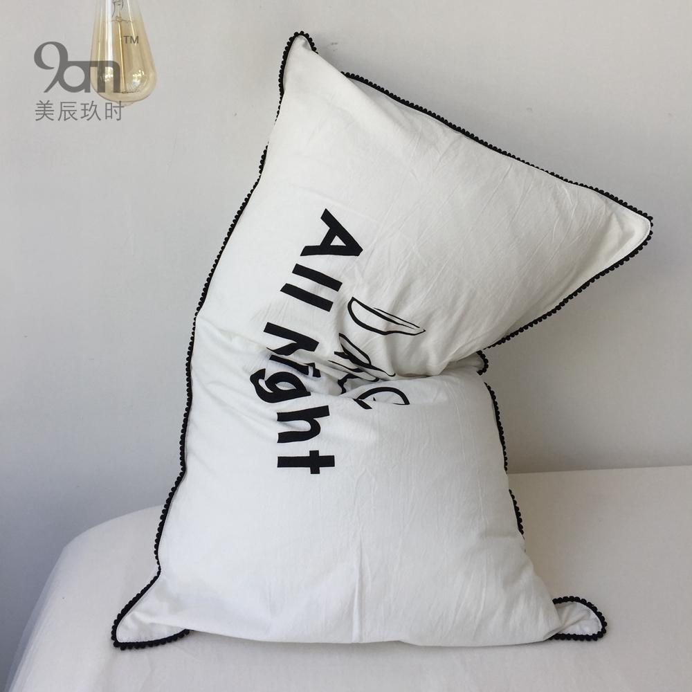 Bắc Âu Vỏ Gối Đơn Giản Lược Trắng Bông Giặt Nước 100% Cotton Nhiều Kiểu Phối Đồ Diềm Hoa Vỏ Gối Cặp Gối Tựa 100% Cotton Băng Tã