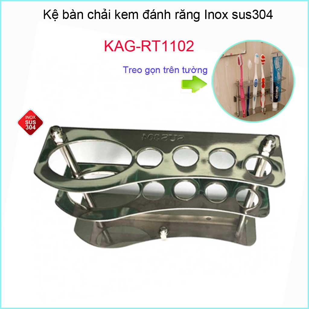 KỆ BÀN CHẢI KEM ĐÁNH RĂNG INOX ROCA KAG-RT1102