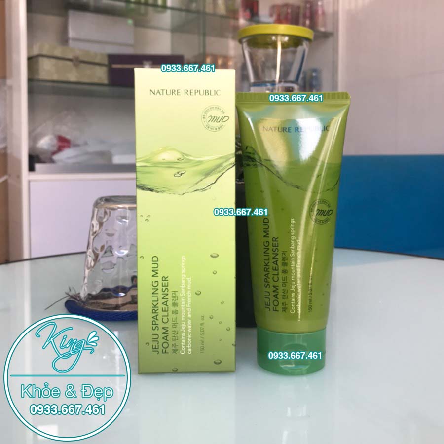 Sữa Rửa Mặt Bùn Khoáng Nature Republic Jeju Sparkling Mud Foam Cleanser 150ml