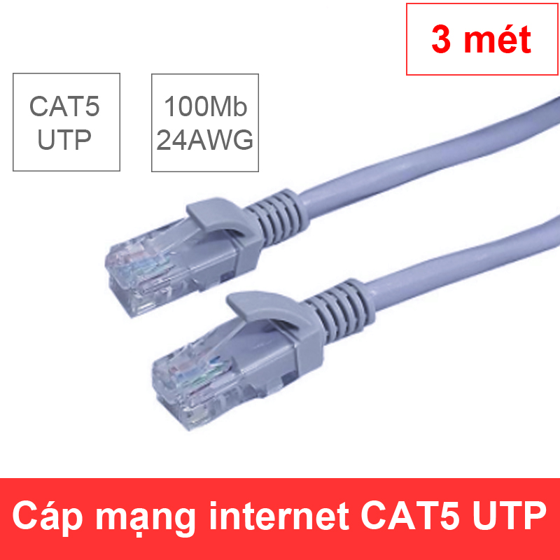 CÁP MẠNG BẤM SẴN 2 ĐẦU RJ45 CAT5E UTP KINGMASTER TY030