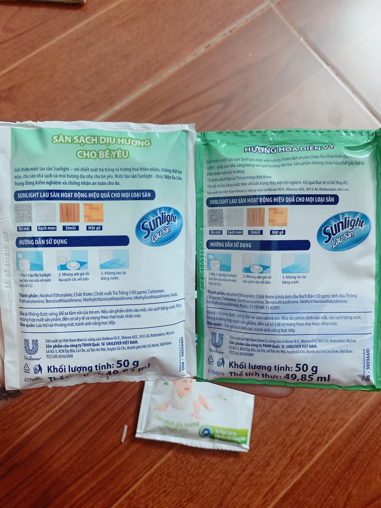 Nước lau sàn Sunlight 50ml combo 4 gói