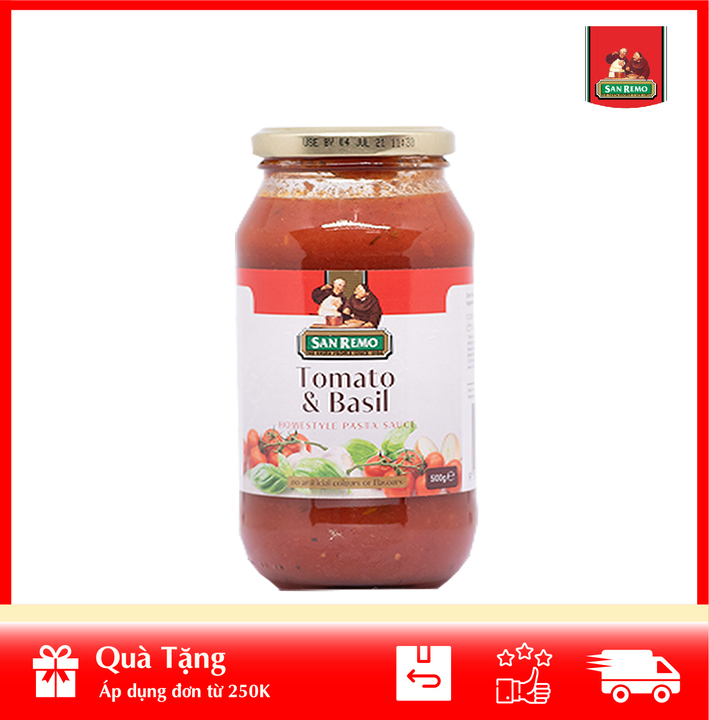 Sốt Mì Ý San Remo Cà Chua Và Rau Quế 500g