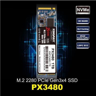 Ổ cứng SSD Kingmax Zeus PX3480 1TB M.2 2280 PCIe NVMe Gen 3x4