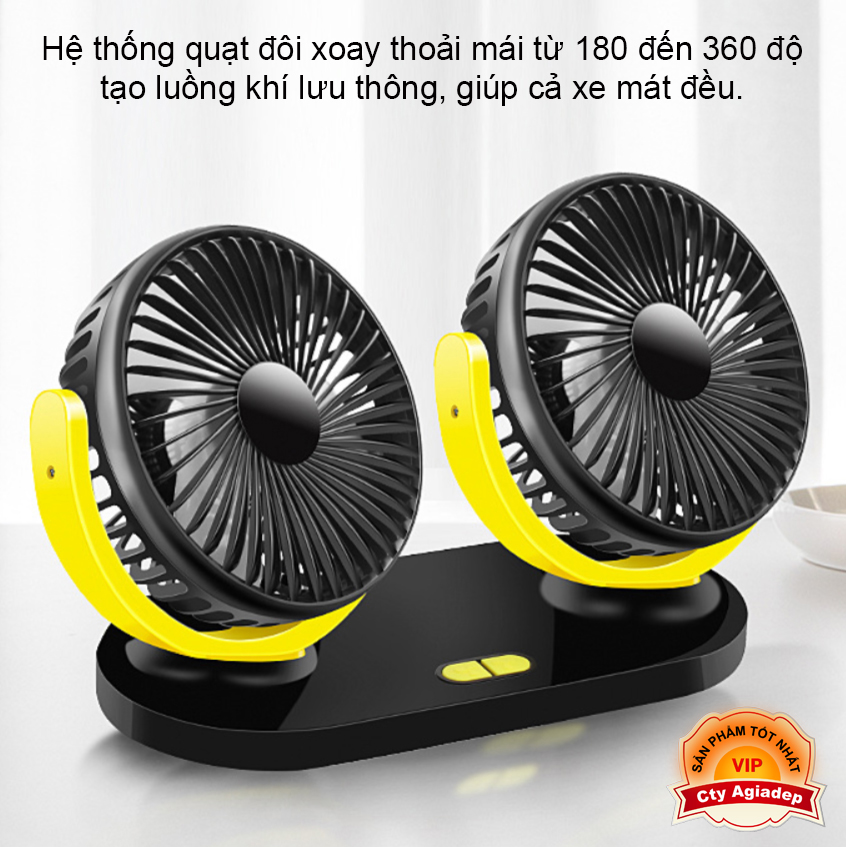 QUẠT ĐÔI MINI XOAY 360 ĐỘ R8037