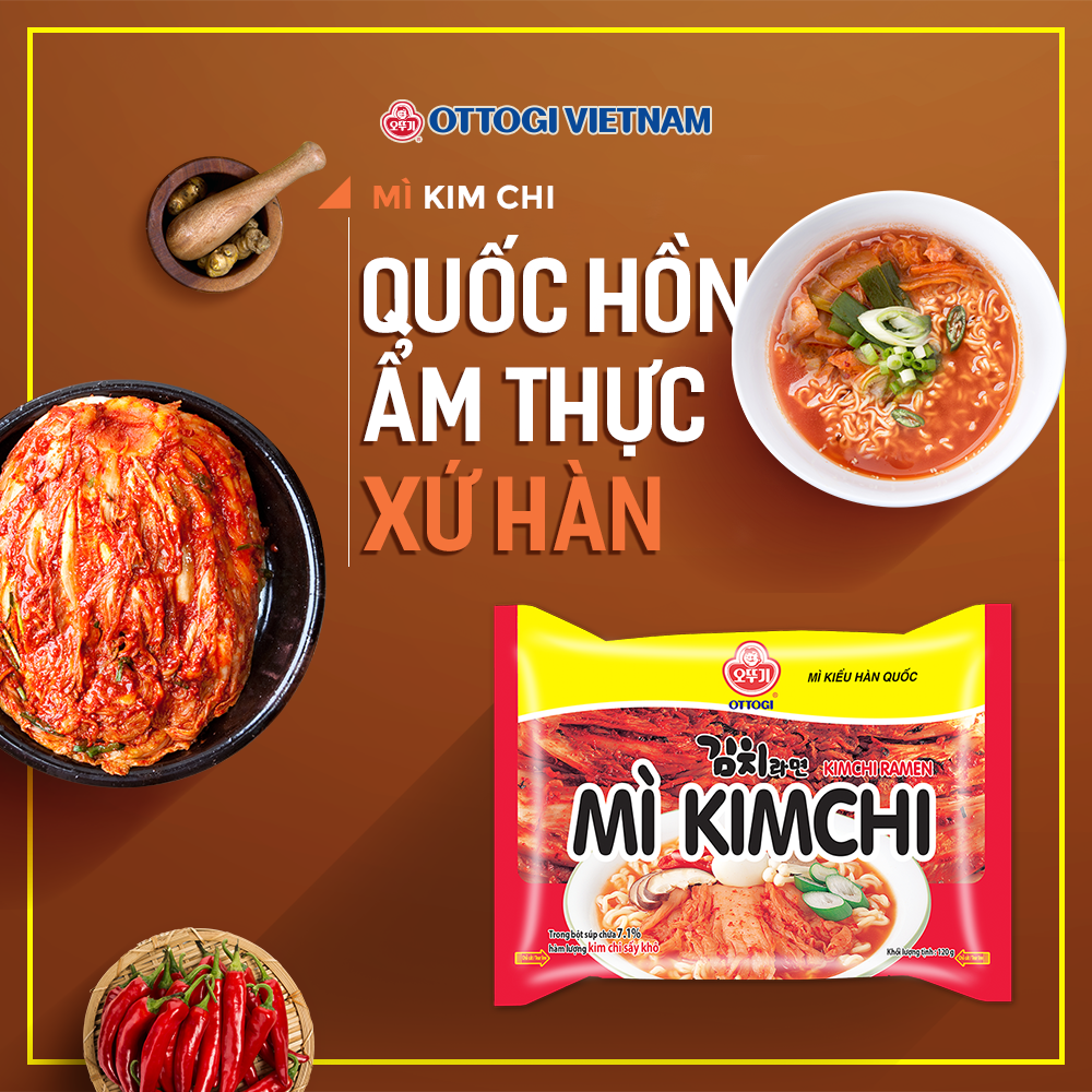 Mì Kim Chi Ottogi 120G combo 5 gói