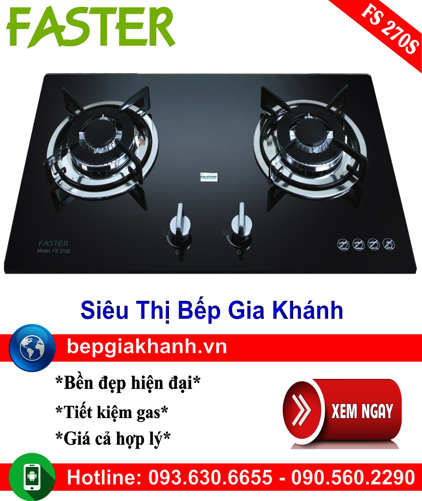 Bếp gas âm Faster FS-270S
