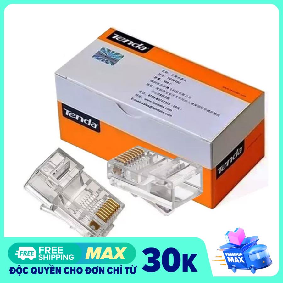 100 Hạt đầu bấm mạng UTP RJ45 Cat5e Tenda 1013C