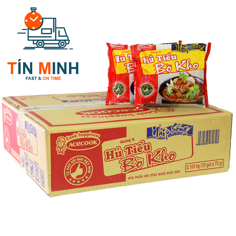 Thùng 30 gói hủ tiếu bò kho Nhịp Sống 70g