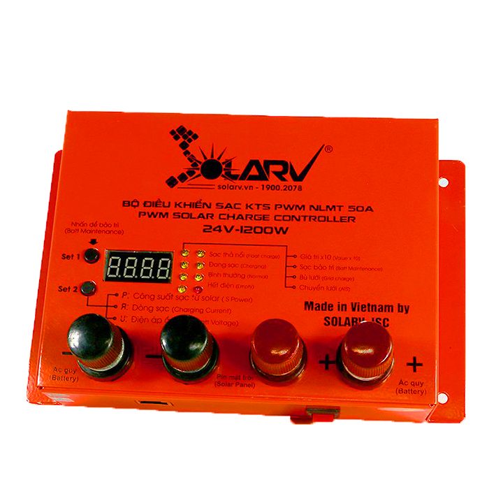 Bộ điều khiển sạc kỹ thuật số PWM 12V-24V 50A