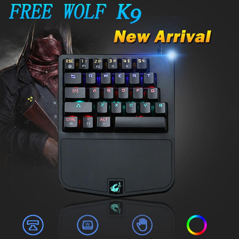 Bàn phím cơ 1 tay Free Wolf K9
