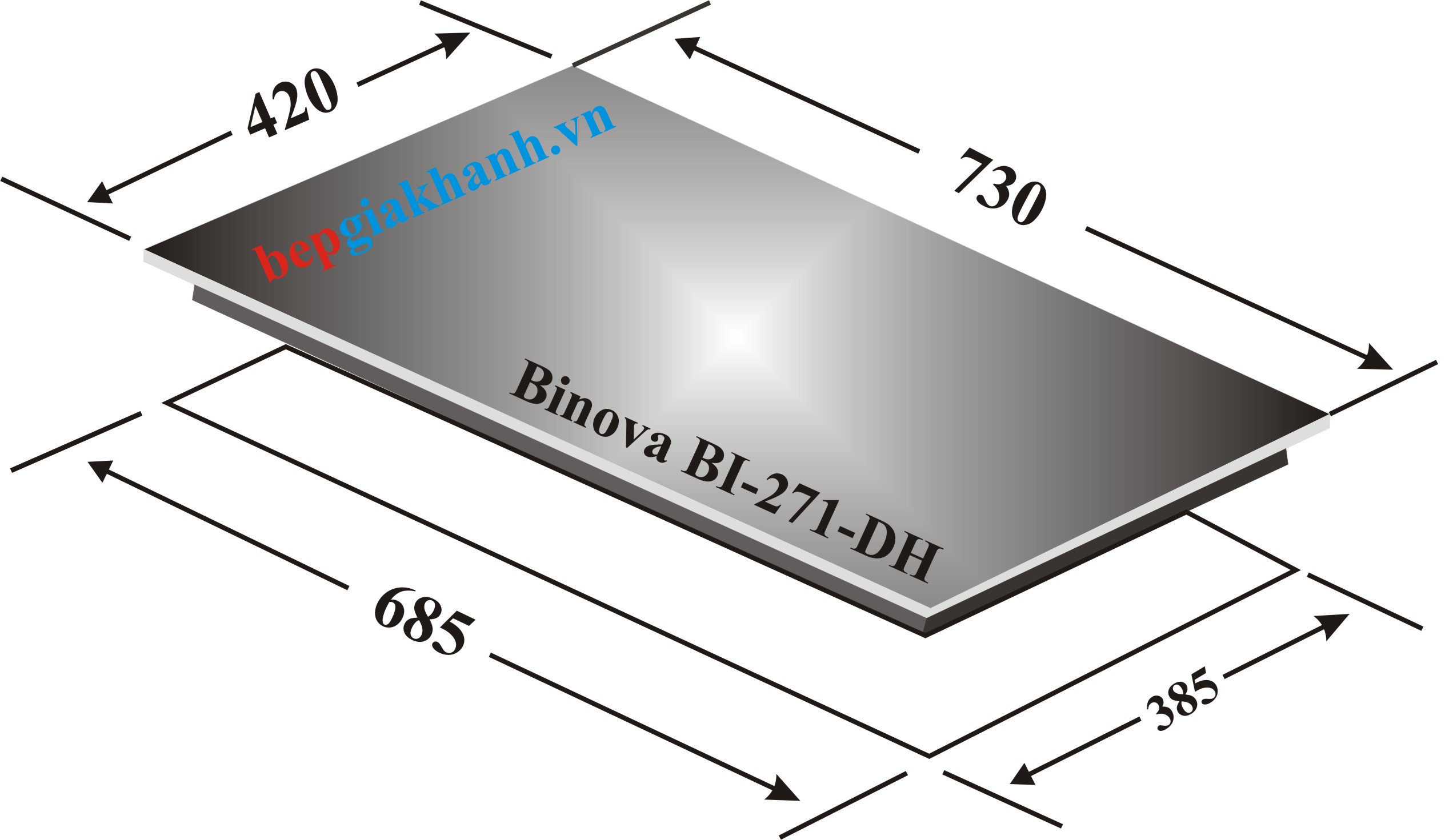 Bếp gas âm Binova BI-271-DH