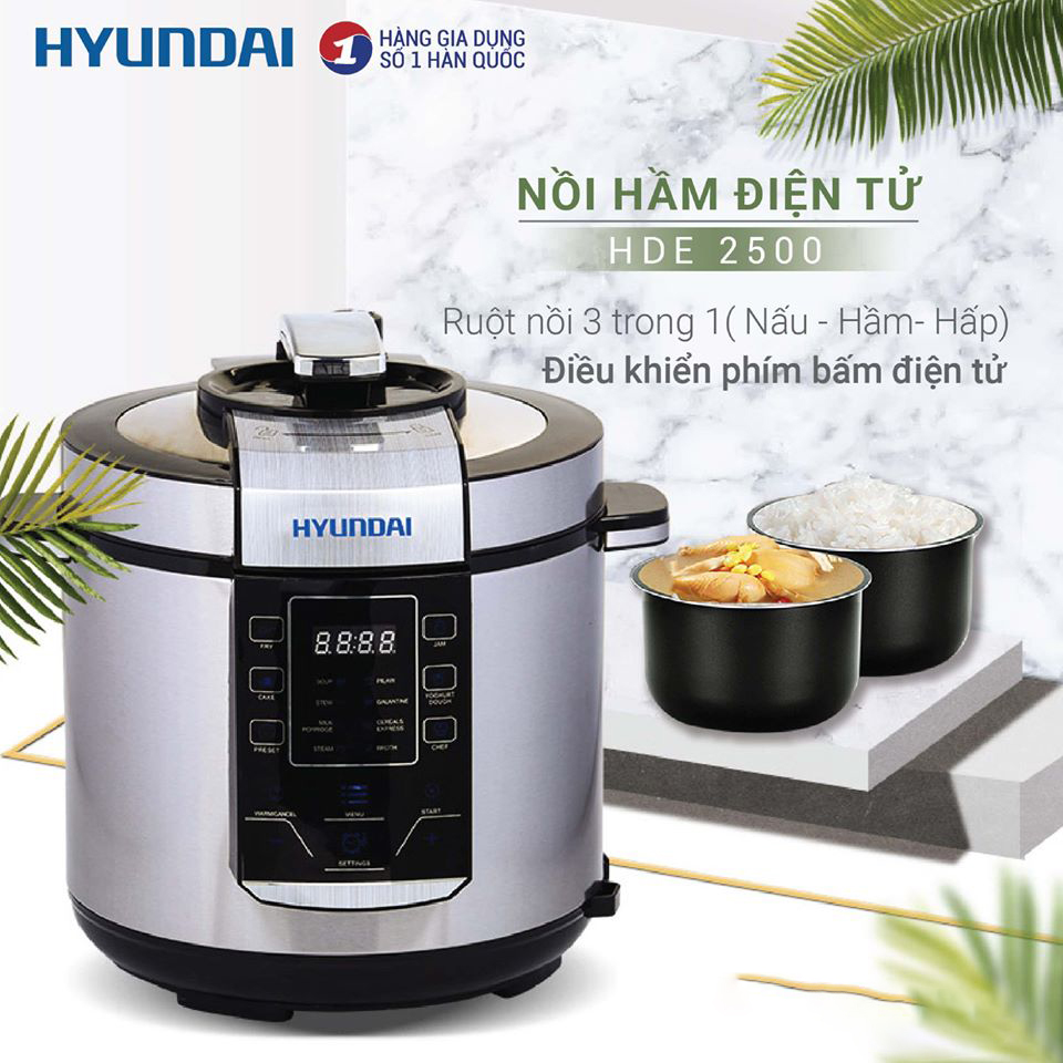 Nồi Hầm Điện Tử Hyundai HDE-2500S 6L