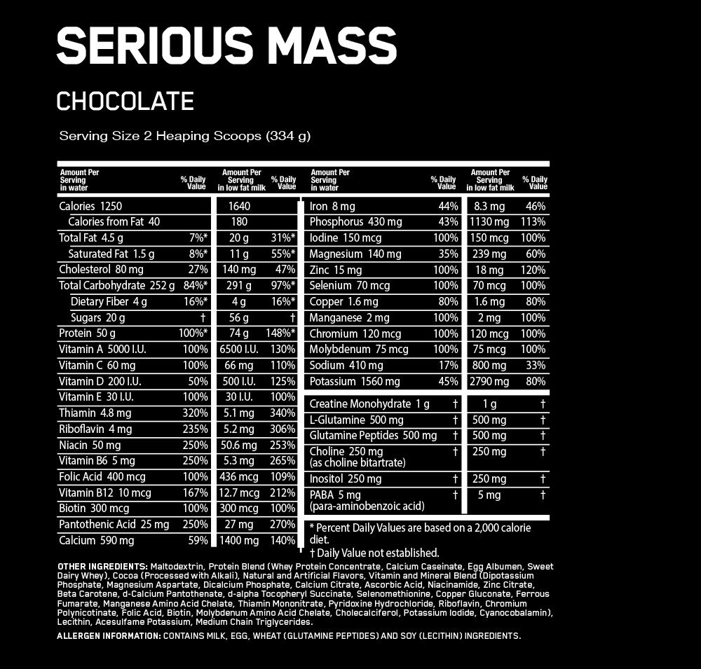 Sữa tăng cân Optimum Serious Mass 6Lbs