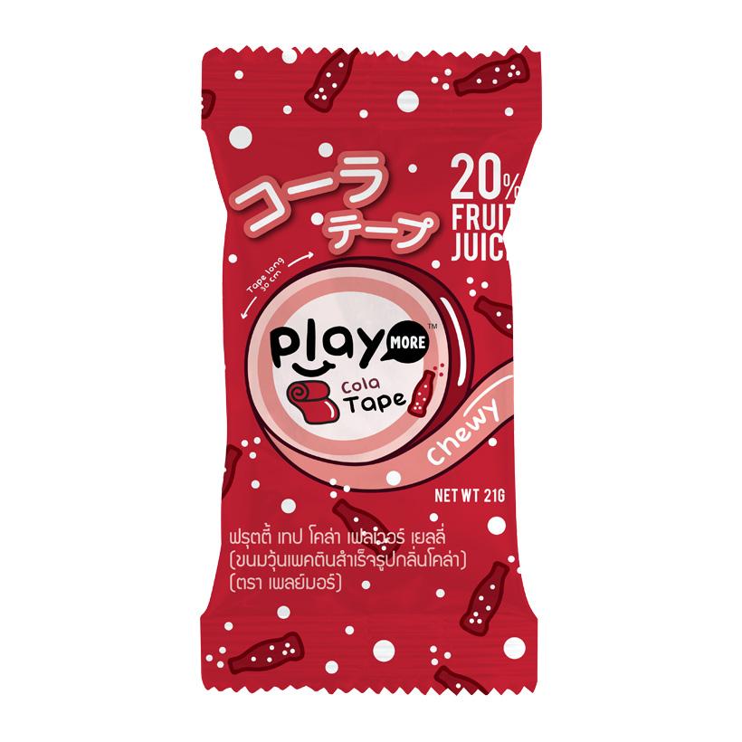 Kẹo dẻo cuộn vị cola Play More gói 21g