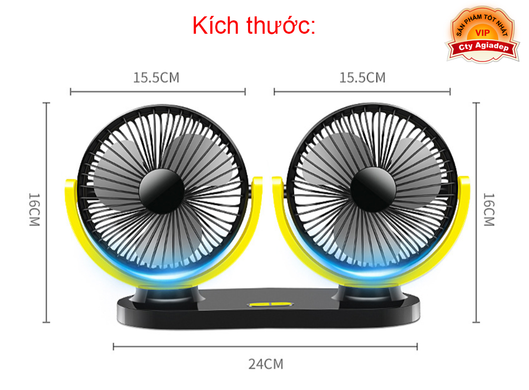 QUẠT ĐÔI MINI XOAY 360 ĐỘ R8037