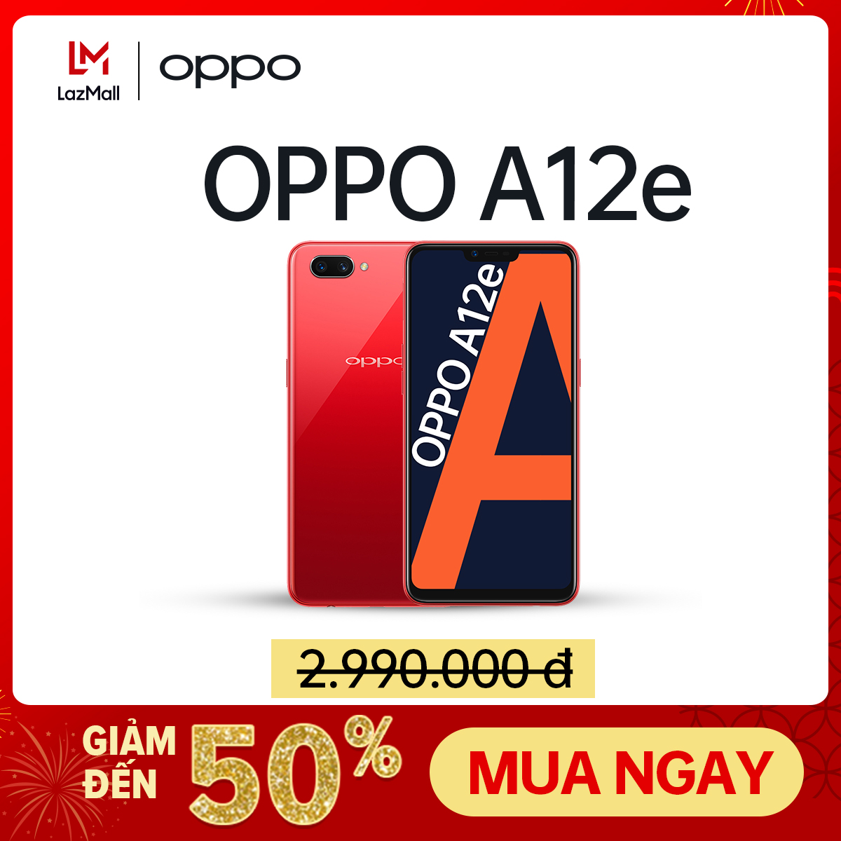 Điện thoại Oppo A12e - 3GB RAM, 64GB, 6.2 inch