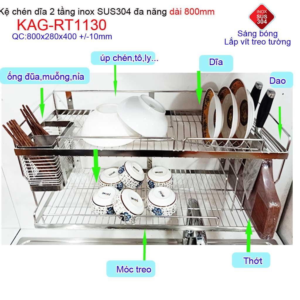KỆ CHÉN DĨA 8T INOX ROCA KAG-RT1130