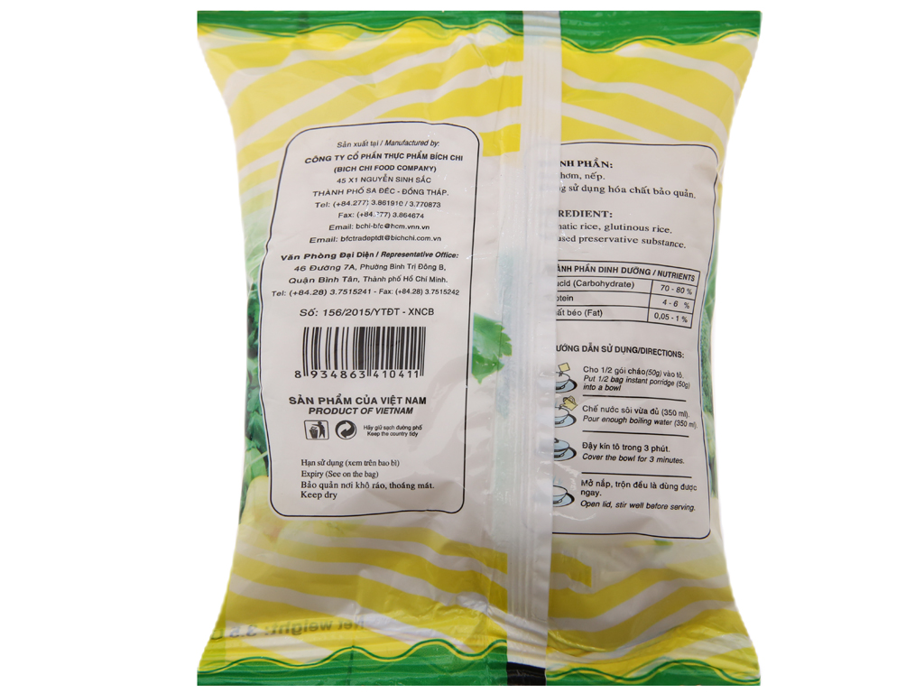 Cháo trắng Bích Chi 100g thùng 30 gói
