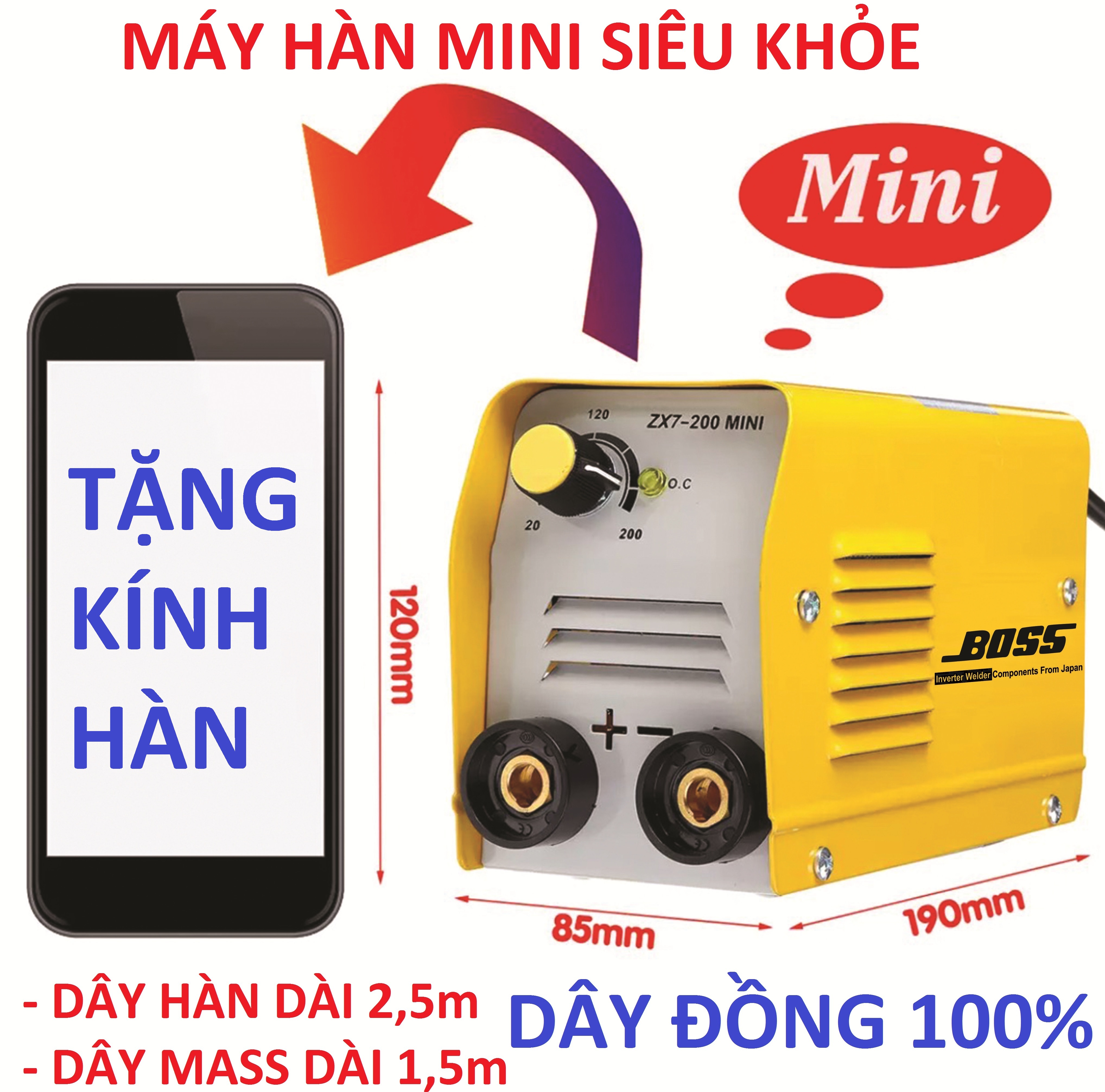 MÁY HÀN ĐIỆN TỬ BOSS ZX7-200