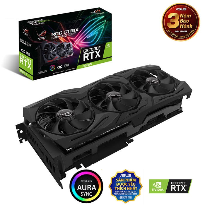 VGA Asus R.O.G Strix GeForce RTX 2080 Ti OC Edition 11GB GDDR6 (ROG-STRIX-RTX2080TI-O11G-GAMING)