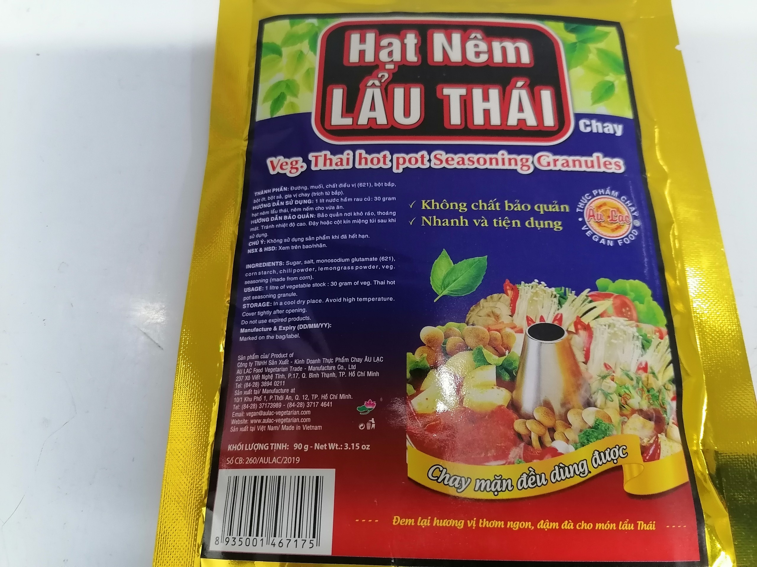 Hạt Nêm Chay Âu Lạc Lẩu Thái 90g