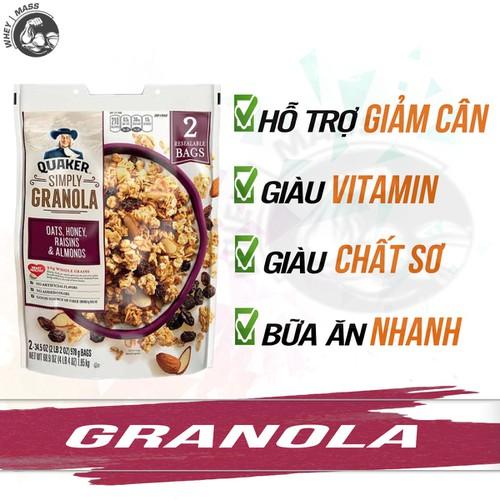 Yến mạch Quaker Oats Honey Raisins Almonds