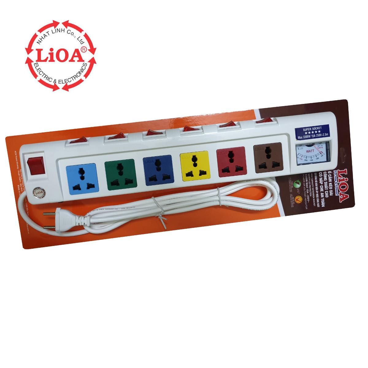 Ổ cắm kéo dài đa năng Lioa 6OFSSA2.5-2