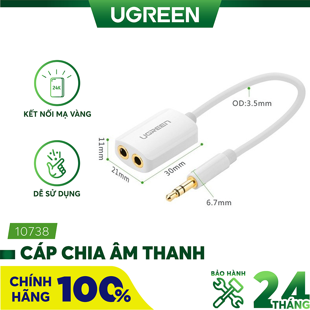 Cáp chia Audio 3.5mm Ugreen 10738