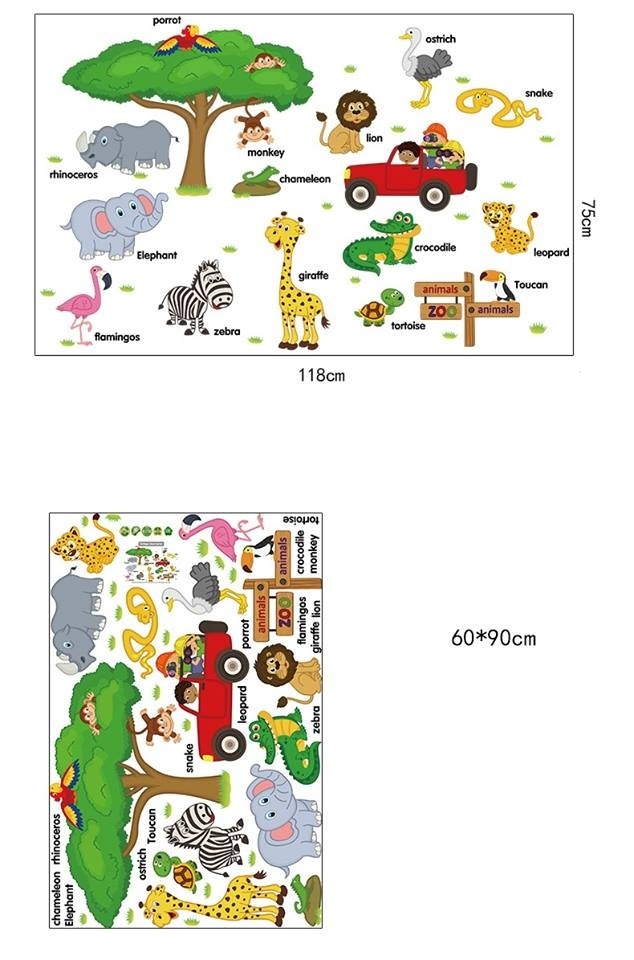 Decal dán tường vườn thú Châu Phi