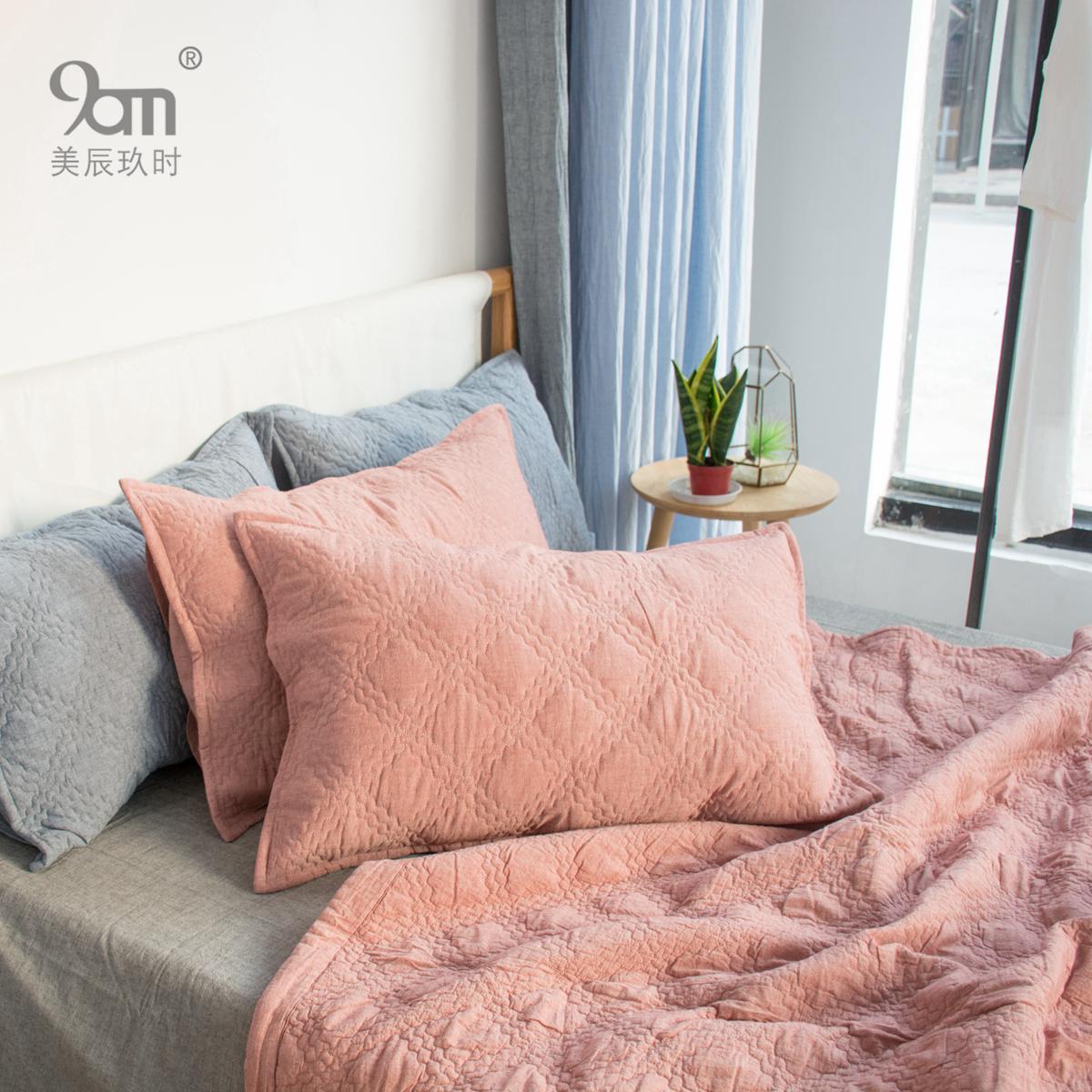 Thu Đông Giản Lược 15% Cây Đay Đồng Bằng Bông Quilt Chần Bông Đơn Vỏ Gối Người Lớn Một Cặp Dày Vỏ Gối