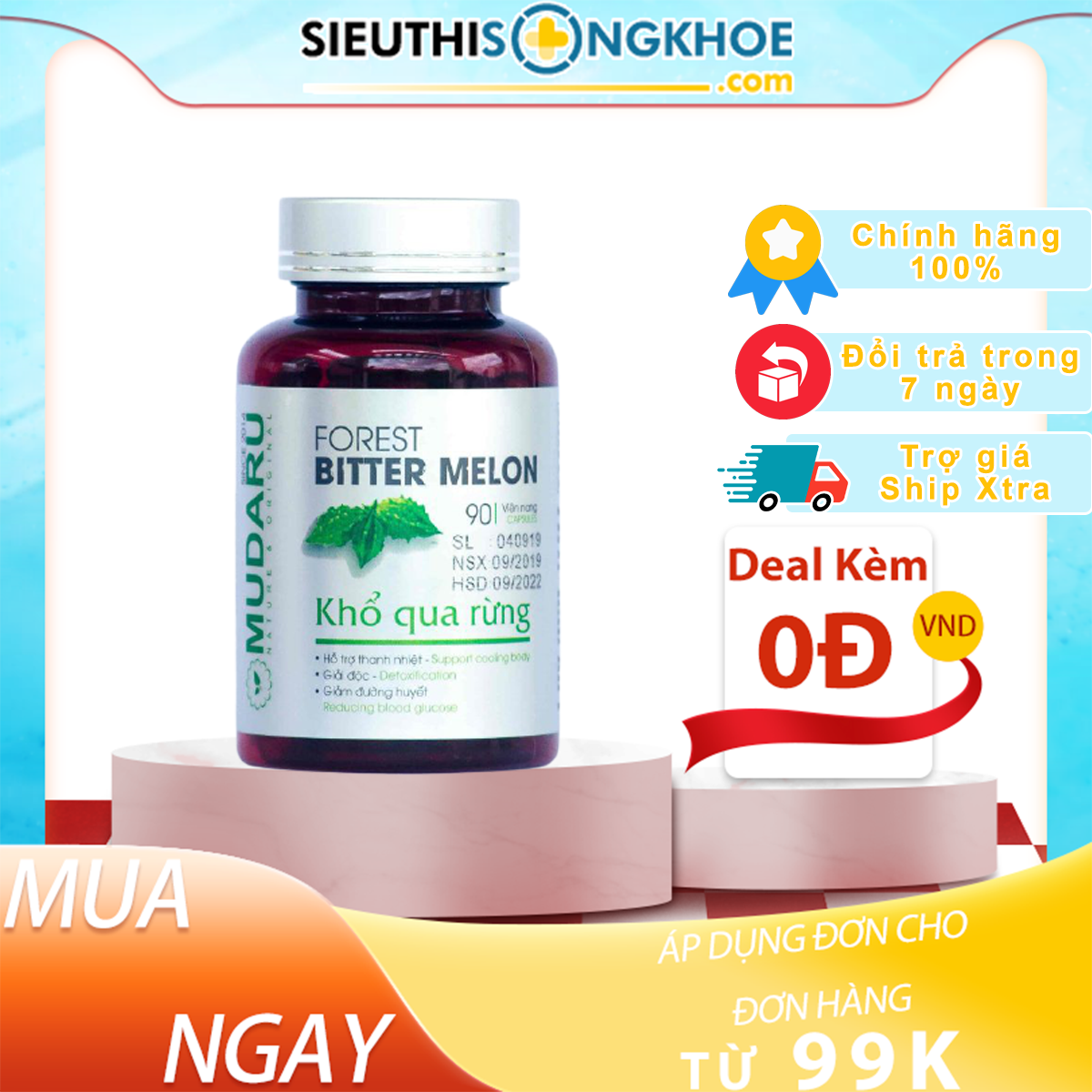 Viên Uống Khổ Qua Rừng Mudaru 90 Viên