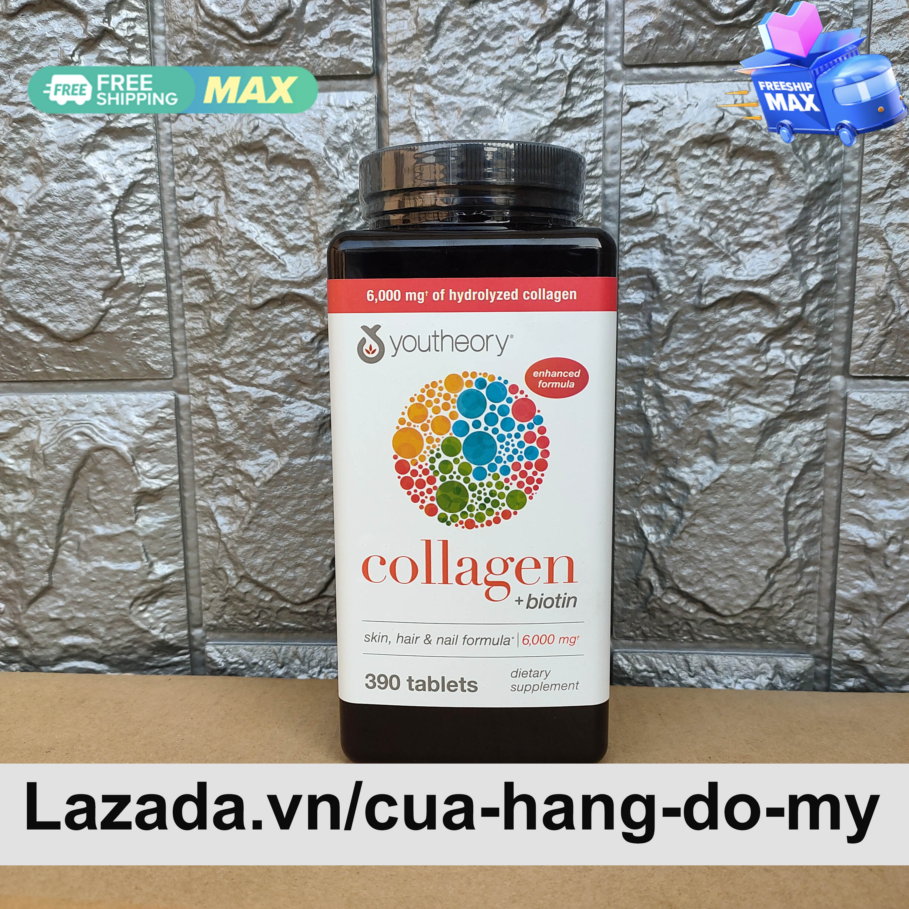 Viên uống đẹp da Youtheory Collagen Advanced Type 1,2 & 3 - 390 viên