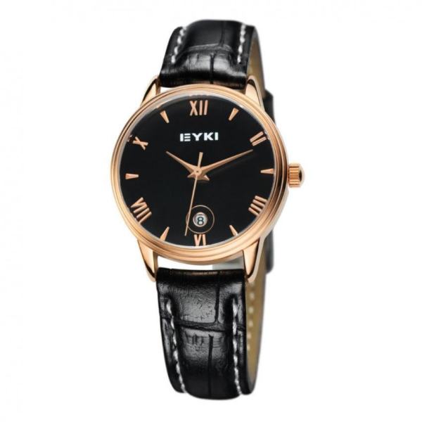 Nơi bán Đồng hồ nữ dây da EYKI EET8731L-RG0202 (Đen mặt đen)