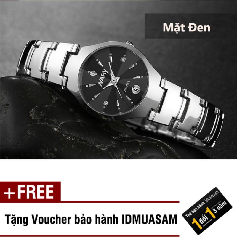 Đồng hồ nữ dây thép không gỉ cao cấp Nary 2562 (Đen) + Tặng kèm voucher bảo hành IDMUASAM bán chạy