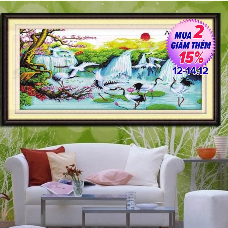 Tranh thêu chữ thập phong cảnh DLH-YF310