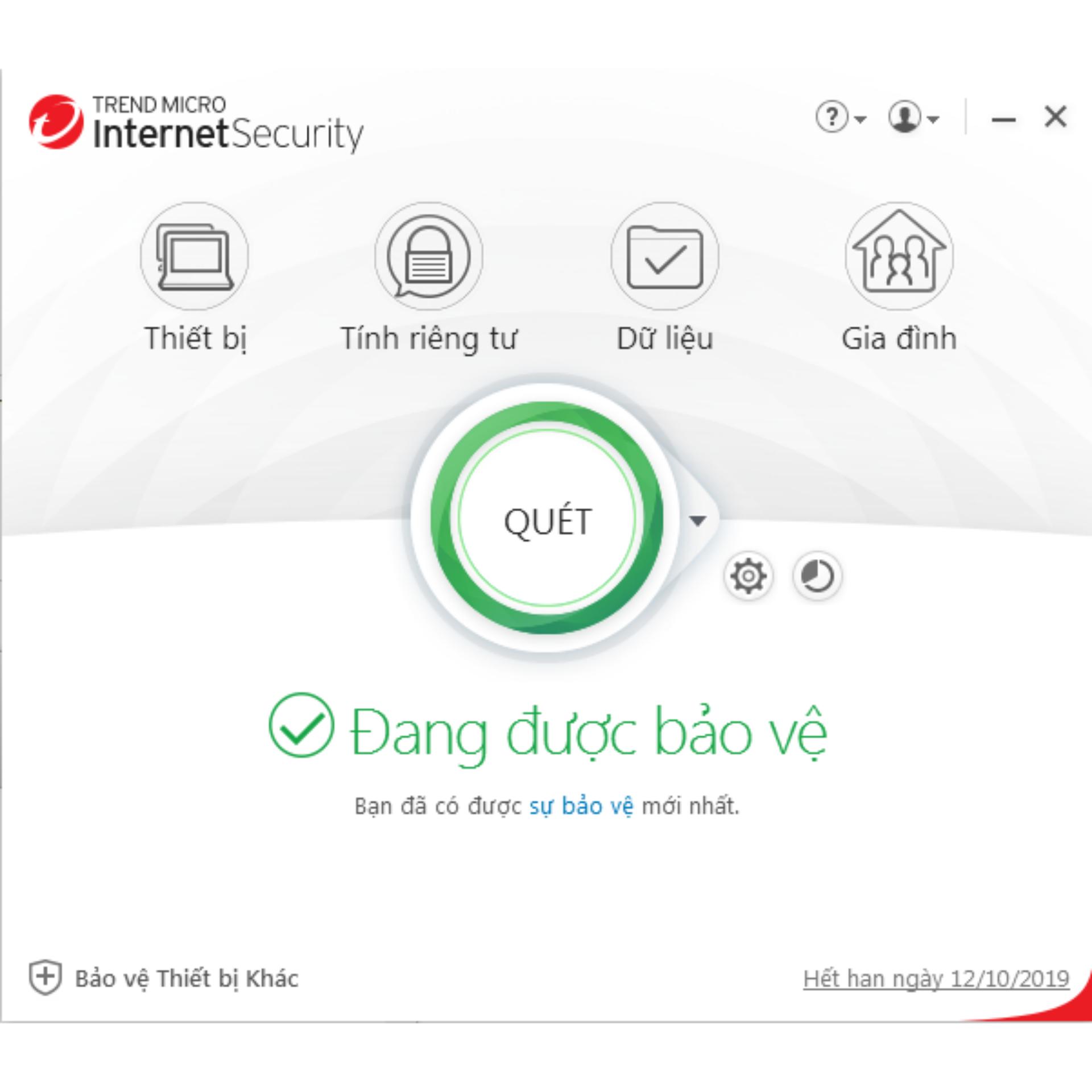 Phần Mềm Diệt Virus Trend Micro Internet Security (1 PC/1 Year)
