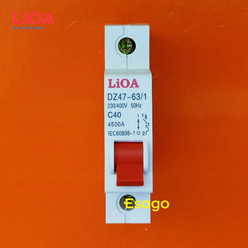 Cầu dao tự động 1 cực 40A, dòng cắt 4.5kA LIOA MCB1040-4.5
