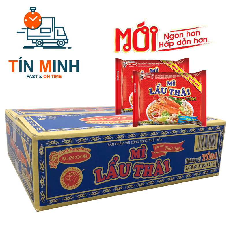 Mì lẩu thái tôm Vina Acecook 80g thùng 30 gói