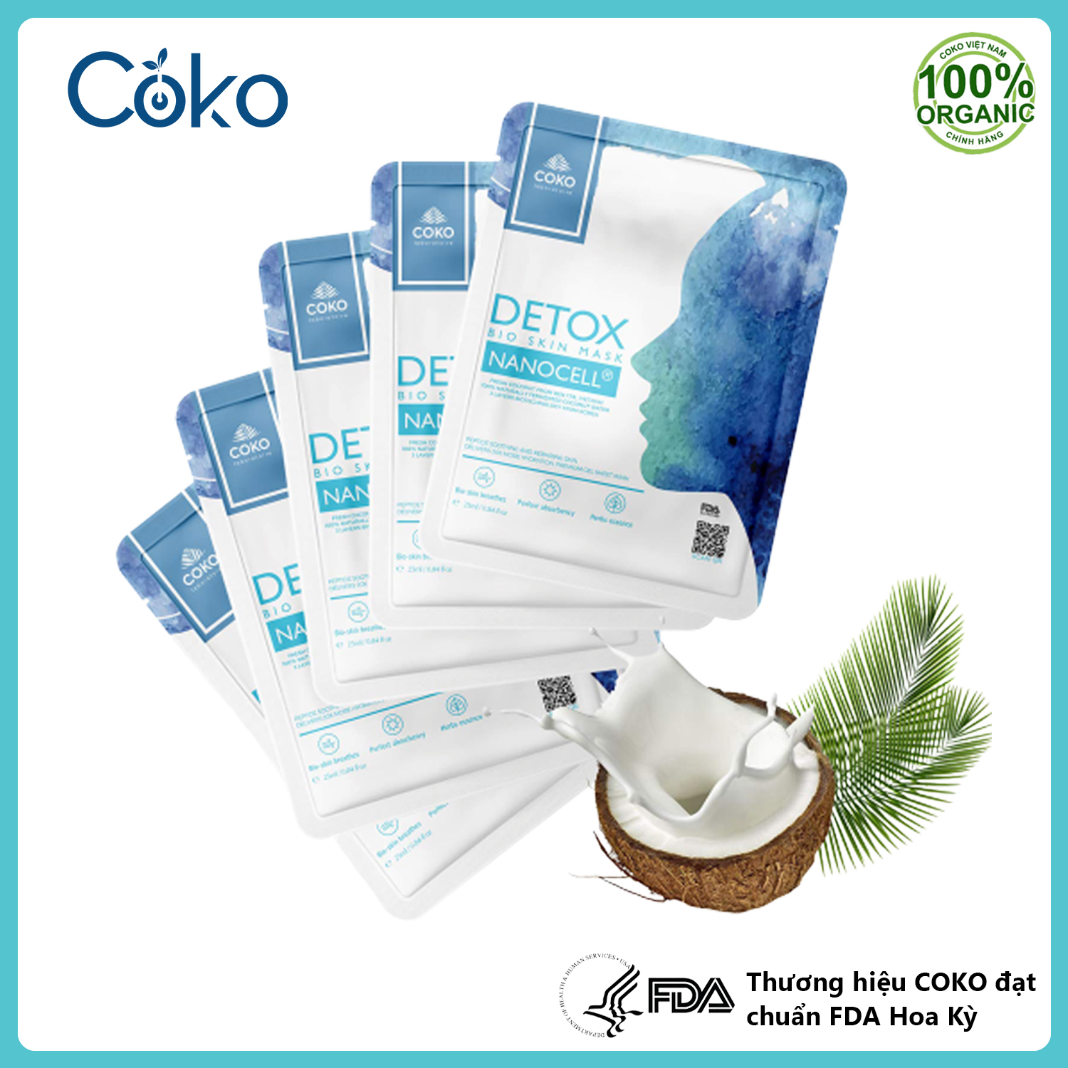 Mặt Nạ Da Sinh Học Tế Bào Gốc Coko Detox Mask Pack 23g