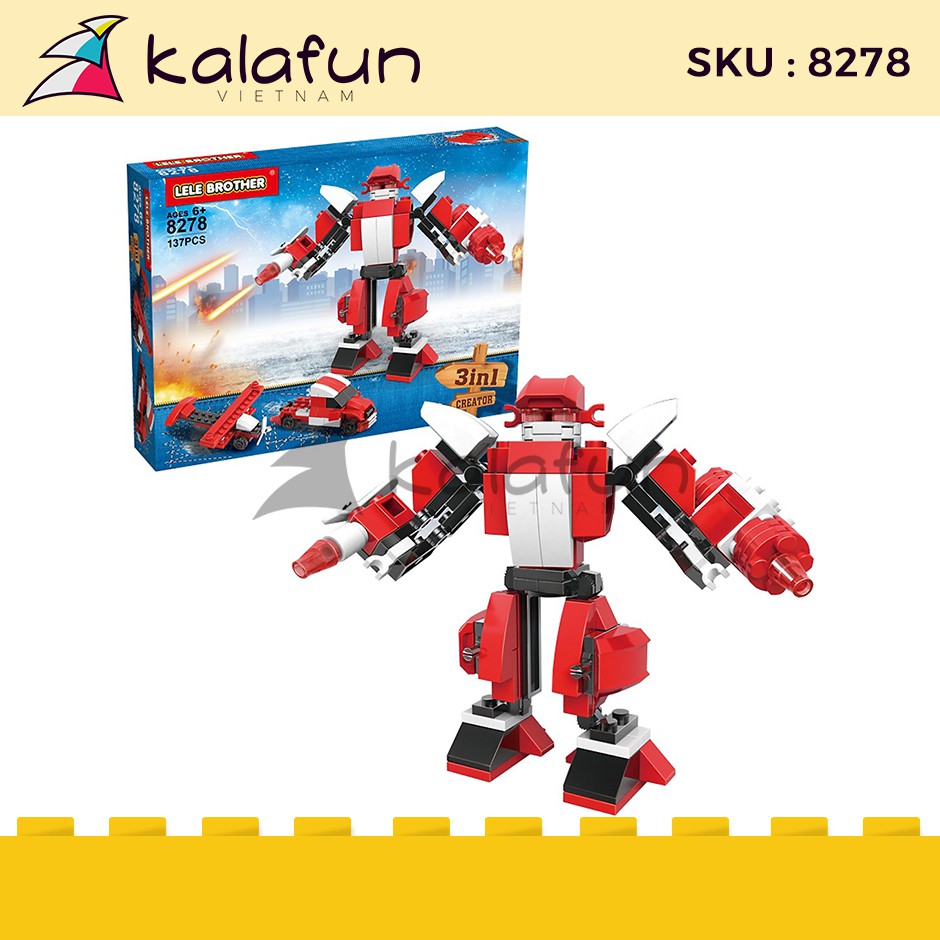 Bộ Lắp Ráp Knockout - Lele Brother Transformer Fighter 3in1 8278 (137 Mảnh Ghép)