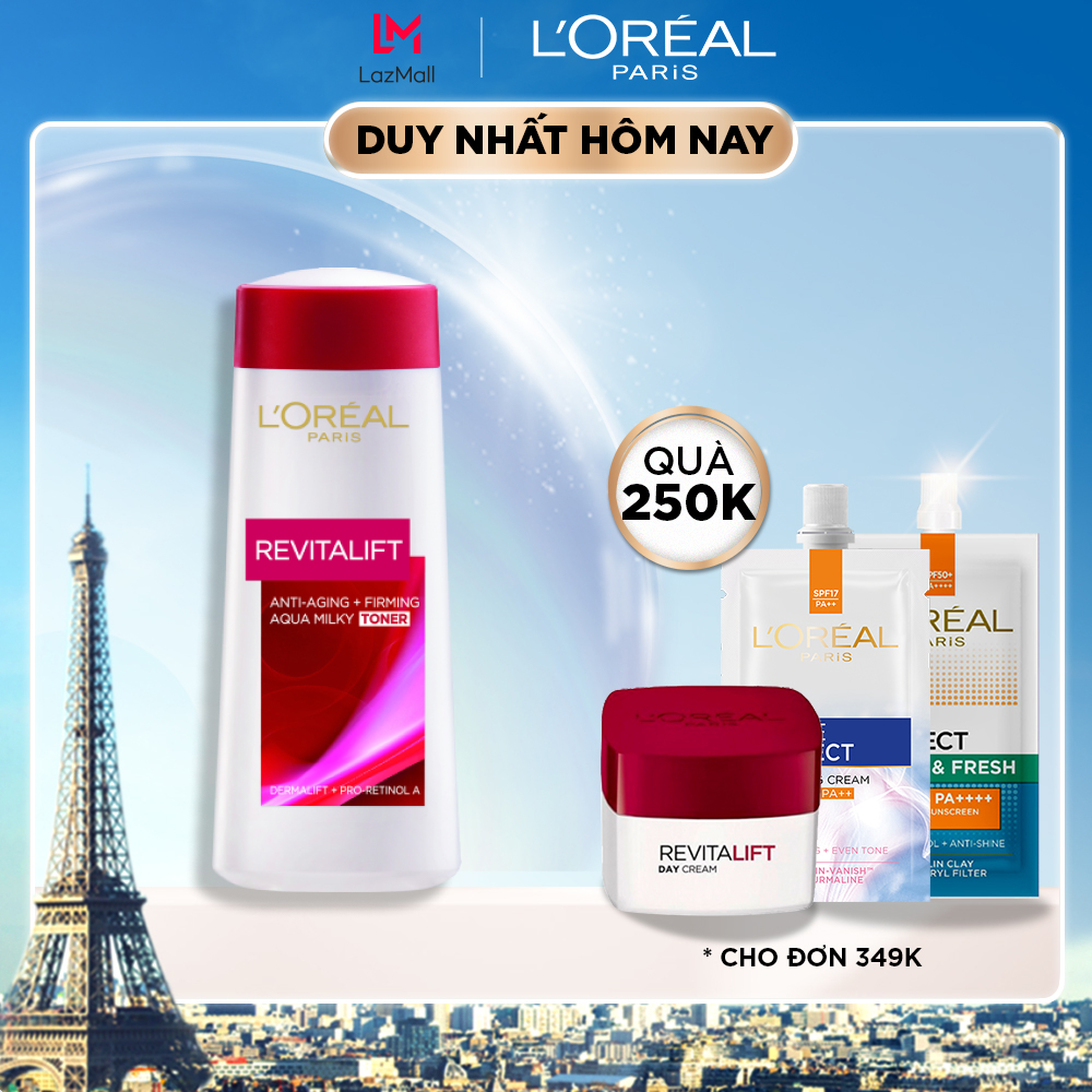 Nước hoa hồng chống nhăn săn chắc da LOreal Revitalift 200ml
