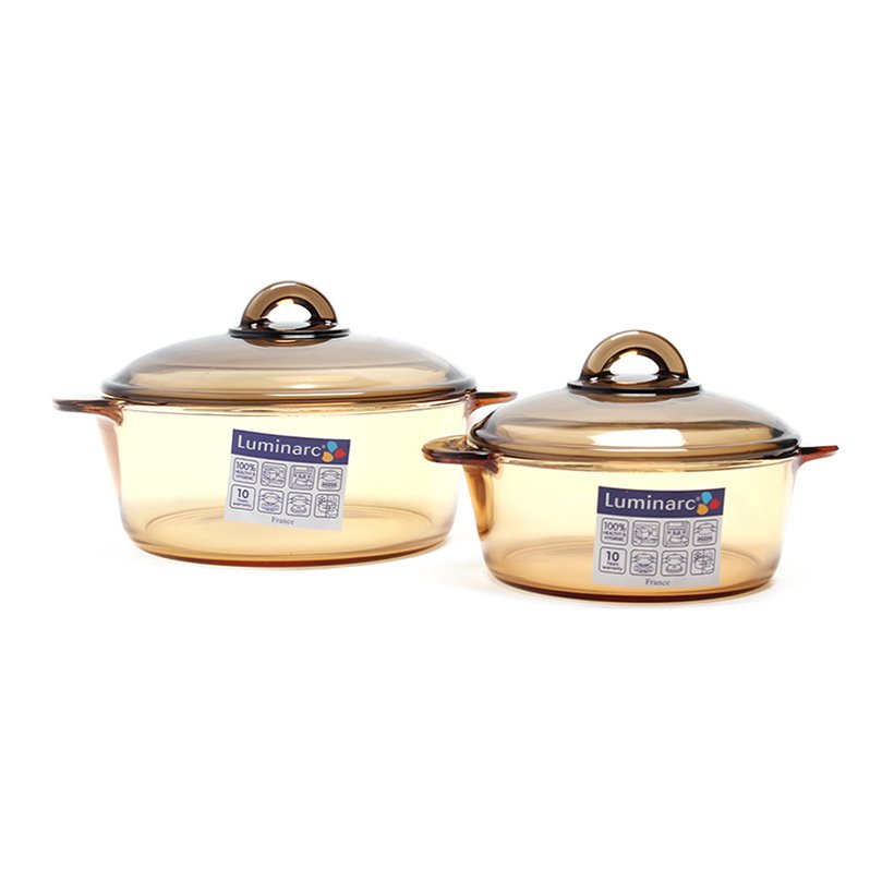 Bộ 2 nồi thủy tinh Luminarc Amberline LAVI6P3
