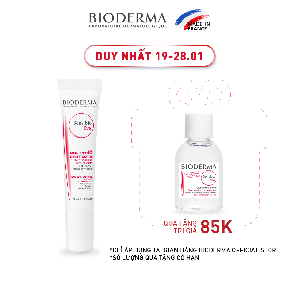 Gel dưỡng ẩm, làm dịu, bảo vệ chống bọng mắt Bioderma Sensibio Eye 15ml