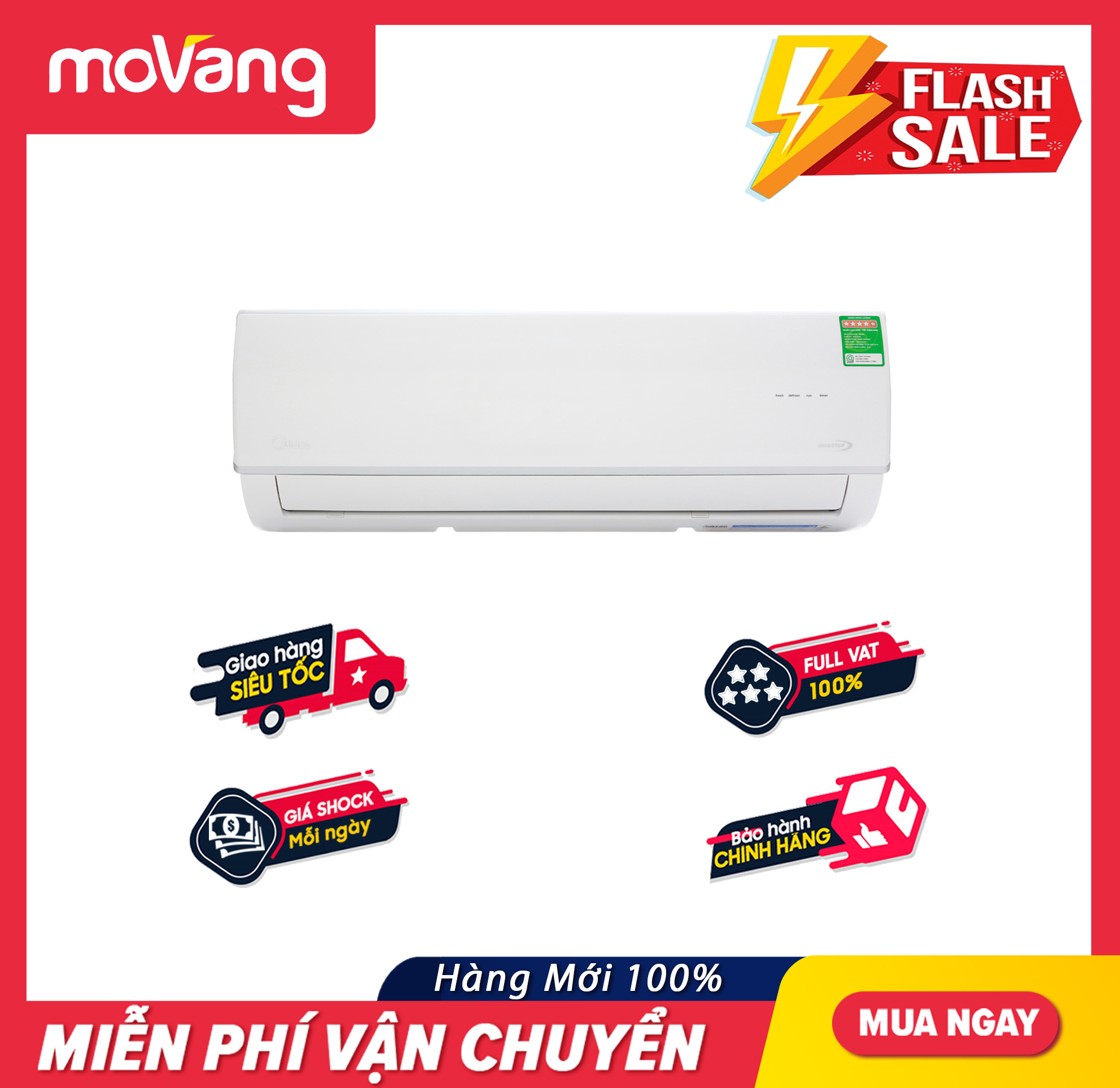 Máy Lạnh/điều hòa MIDEA MSAFC-10CRDN8 Inverter 1HP
