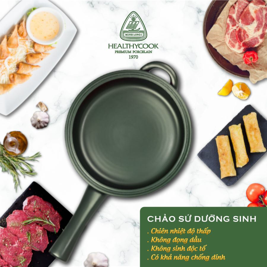 Chảo Dưỡng Sinh Minh Long Có Tay Cầm